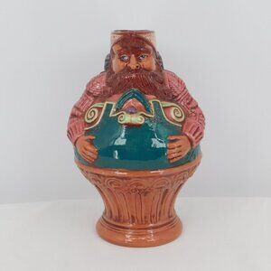 Beer Jug Bavarian Man 9" tall Vintage Handpainted Stein Oktoberfest Beard